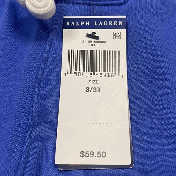 Polo Ralph Lauren Kids Striped Polo Logo Fleece Track Pants Youth size 3/ 3T New - Picture 10 of 10